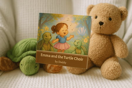 An example cover of a Fableous customised book set in a child's bedroom with toys.
